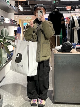 「Carhartt（カーハート）のアイテム（ジャケット/アウター）」を使った、chochodes さん（レディース・155cm）の冬コーディネート