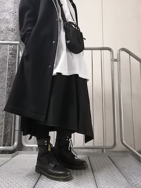 「Yohji Yamamoto（ヨウジヤマモト）のアイテム（ブーツ）」を使った、まっくさん（メンズ・175cm）の春コーディネート
