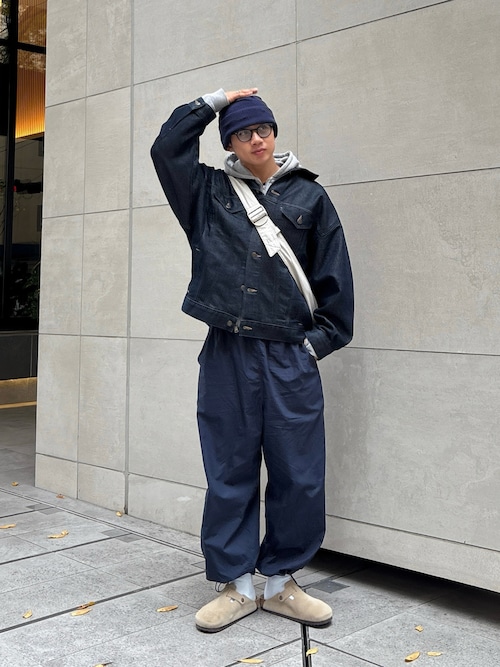 ビッグシルエットシンチバックデザインデニムジャケット（デニム