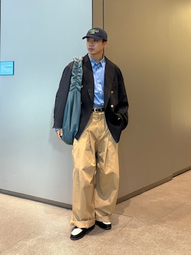 「アイテム（テーラードジャケット）」を使った、Sさん（メンズ・170cm・20代）の秋コーディネート