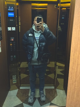 「northface（ノースフェイス）のアイテム（ダウンジャケット/コート）」を使った、satsuiさん（メンズ・180cm）の秋コーディネート
