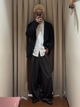 「ITEMS URBANRESEARCH（アイテムズ アーバンリサーチ）の『洗濯可』SMART-air 調温 コンフォートジャケット(楽着シリーズ)（その他アウター、ブラック系）」を使った、Mitsuki Moriyamaさん（メンズ・175cm）の春コーディネート
