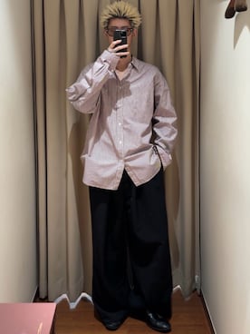 「URBAN RESEARCH（アーバンリサーチ）のATON　GIZA STRIPE WASHED SHIRTS（シャツ/ブラウス、その他）」を使った、Mitsuki Moriyamaさん（メンズ・175cm）の春コーディネート