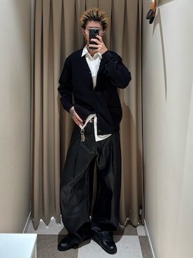 「アイテム（カーディガン/ボレロ）」を使った、Mitsuki Moriyamaさん（メンズ・175cm・10代）の秋コーディネート