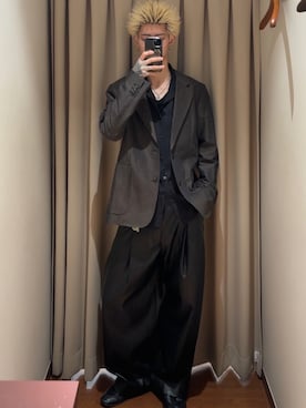 「URBAN RESEARCH（アーバンリサーチ）のnew basic　WOOL LINEN JACKET（テーラードジャケット、ブラウン系）」を使った、Mitsuki Moriyamaさん（メンズ・175cm）の春コーディネート
