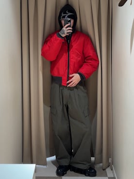 「アイテム（MA-1）」を使った、Mitsuki Moriyamaさん（メンズ・175cm）の冬コーディネート