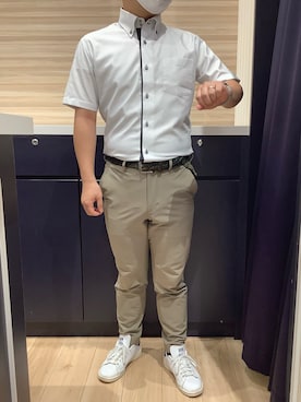 「アイテム（ビジネスシャツ）」を使った、BRICK HOUSE by Tokyo Shirts 久留米ゆめタウン店さん（メンズ・160cm）の夏コーディネート