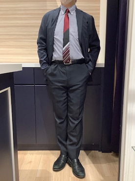 「アイテム（ビジネスシャツ）」を使った、BRICK HOUSE by Tokyo Shirts 久留米ゆめタウン店さん（メンズ・177cm）の秋コーディネート