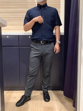 「アイテム（ビジネスシャツ）」を使った、BRICK HOUSE by Tokyo Shirts 久留米ゆめタウン店さん（メンズ・160cm）の夏コーディネート