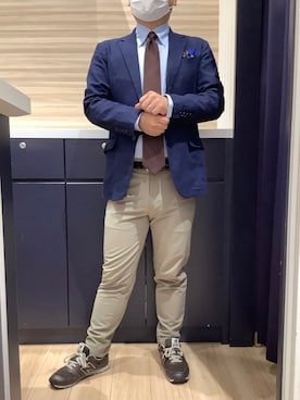 「アイテム（ビジネスシャツ）」を使った、BRICK HOUSE by Tokyo Shirts 久留米ゆめタウン店さん（メンズ・160cm）の秋コーディネート