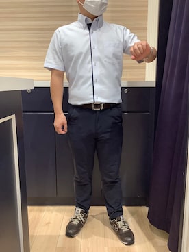 「アイテム（ビジネスシャツ）」を使った、BRICK HOUSE by Tokyo Shirts 久留米ゆめタウン店さん（メンズ・160cm）の夏コーディネート