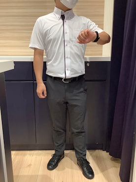 「アイテム（ビジネスシャツ）」を使った、BRICK HOUSE by Tokyo Shirts 久留米ゆめタウン店さん（メンズ・160cm）の夏コーディネート