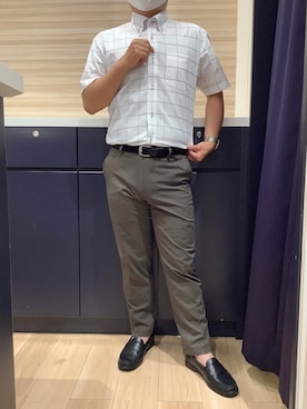 「アイテム（ビジネスシャツ）」を使った、BRICK HOUSE by Tokyo Shirts 久留米ゆめタウン店さん（メンズ・160cm）の夏コーディネート