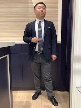 「アイテム（ビジネスシャツ）」を使った、BRICK HOUSE by Tokyo Shirts 久留米ゆめタウン店さん（メンズ・160cm）の秋コーディネート