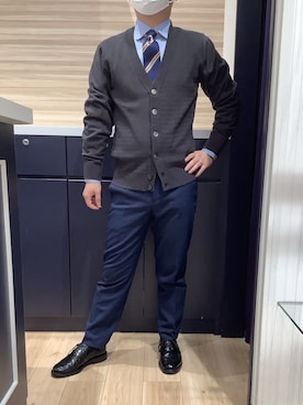 「アイテム（ビジネスシャツ）」を使った、BRICK HOUSE by Tokyo Shirts 久留米ゆめタウン店さん（メンズ・160cm）の春コーディネート
