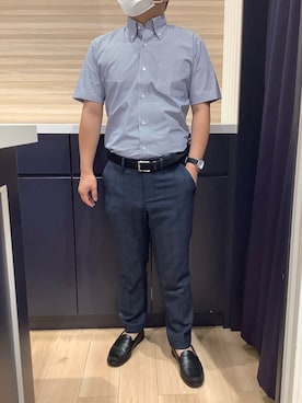 「アイテム（ビジネスシャツ）」を使った、BRICK HOUSE by Tokyo Shirts 久留米ゆめタウン店さん（メンズ・160cm）の夏コーディネート
