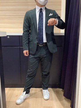 「アイテム（ビジネスシャツ）」を使った、BRICK HOUSE by Tokyo Shirts 久留米ゆめタウン店さん（メンズ・160cm）の秋コーディネート