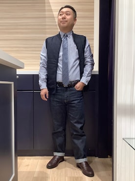 「アイテム（ネクタイ）」を使った、BRICK HOUSE by Tokyo Shirts 久留米ゆめタウン店さん（メンズ・160cm）の冬コーディネート