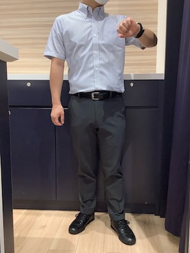 「アイテム（ビジネスシャツ）」を使った、BRICK HOUSE by Tokyo Shirts 久留米ゆめタウン店さん（メンズ・160cm）の夏コーディネート