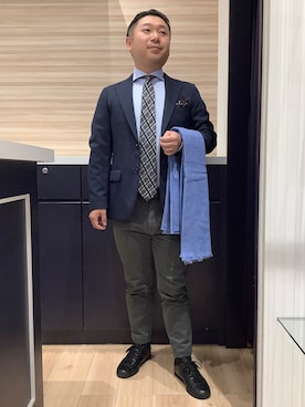 「アイテム（フォーマルスーツ/小物）」を使った、BRICK HOUSE by Tokyo Shirts 久留米ゆめタウン店さん（メンズ・160cm）の冬コーディネート