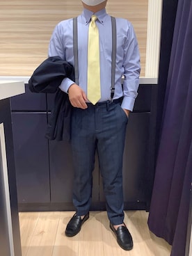 「アイテム（ビジネスシャツ）」を使った、BRICK HOUSE by Tokyo Shirts 久留米ゆめタウン店さん（メンズ・160cm）の秋コーディネート