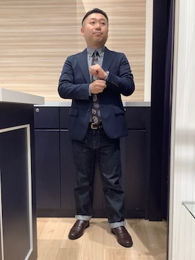 「アイテム（ビジネスシャツ）」を使った、BRICK HOUSE by Tokyo Shirts 久留米ゆめタウン店さん（メンズ・160cm）の秋コーディネート