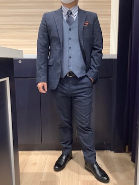 「アイテム（ビジネスシャツ）」を使った、BRICK HOUSE by Tokyo Shirts 久留米ゆめタウン店さん（メンズ・160cm）の秋コーディネート