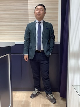 「アイテム（ビジネスシャツ、ホワイト系）」を使った、BRICK HOUSE by Tokyo Shirts 久留米ゆめタウン店さん（メンズ・160cm）の秋コーディネート
