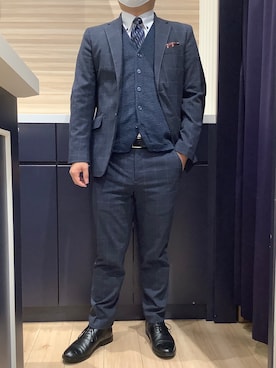 「アイテム（ビジネスシャツ）」を使った、BRICK HOUSE by Tokyo Shirts 久留米ゆめタウン店さん（メンズ・160cm）の秋コーディネート