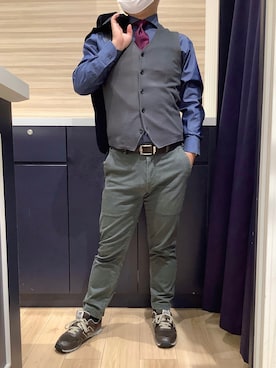 「アイテム（ビジネスシャツ）」を使った、BRICK HOUSE by Tokyo Shirts 久留米ゆめタウン店さん（メンズ・160cm）の秋コーディネート