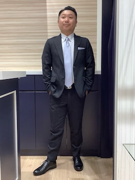 「アイテム（ビジネスシャツ、ホワイト系）」を使った、BRICK HOUSE by Tokyo Shirts 久留米ゆめタウン店さん（メンズ・160cm）の秋コーディネート