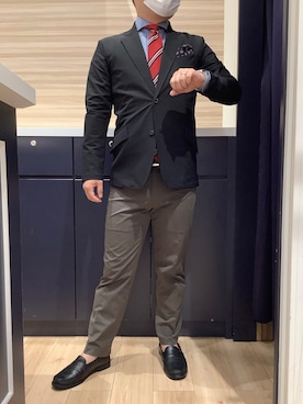 「アイテム（ビジネスシャツ）」を使った、BRICK HOUSE by Tokyo Shirts 久留米ゆめタウン店さん（メンズ・160cm）の秋コーディネート