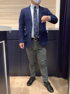 「アイテム（ビジネスシャツ）」を使った、BRICK HOUSE by Tokyo Shirts 久留米ゆめタウン店さん（メンズ・160cm）の秋コーディネート