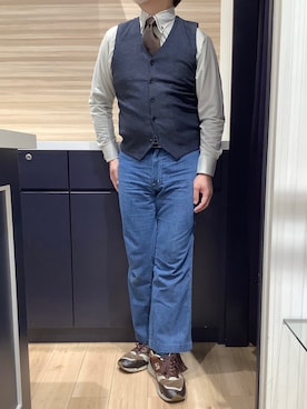 「アイテム（ビジネスシャツ）」を使った、BRICK HOUSE by Tokyo Shirts 久留米ゆめタウン店さん（メンズ・177cm）の秋コーディネート