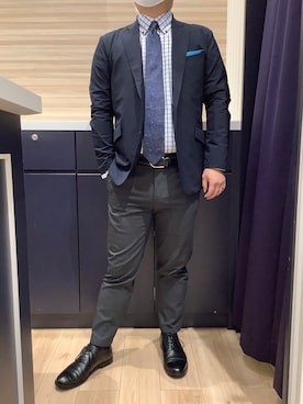 「アイテム（ビジネスシャツ）」を使った、BRICK HOUSE by Tokyo Shirts 久留米ゆめタウン店さん（メンズ・160cm）の秋コーディネート