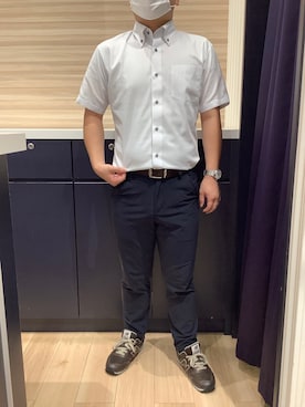 「アイテム（ビジネスシャツ）」を使った、BRICK HOUSE by Tokyo Shirts 久留米ゆめタウン店さん（メンズ・160cm）の夏コーディネート