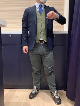 「アイテム（ビジネスシャツ）」を使った、BRICK HOUSE by Tokyo Shirts 久留米ゆめタウン店さん（メンズ・160cm）の秋コーディネート