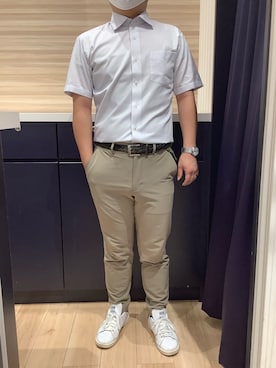 「アイテム（ビジネスシャツ）」を使った、BRICK HOUSE by Tokyo Shirts 久留米ゆめタウン店さん（メンズ・160cm）の夏コーディネート