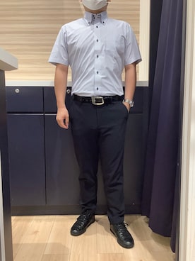 「アイテム（ビジネスシャツ）」を使った、BRICK HOUSE by Tokyo Shirts 久留米ゆめタウン店さん（メンズ・160cm）の夏コーディネート
