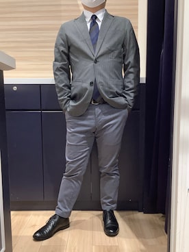 「アイテム（ビジネスシャツ）」を使った、BRICK HOUSE by Tokyo Shirts 久留米ゆめタウン店さん（メンズ・160cm）の秋コーディネート