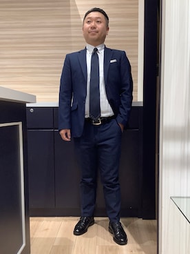 「アイテム（ビジネスシャツ）」を使った、BRICK HOUSE by Tokyo Shirts 久留米ゆめタウン店さん（メンズ・160cm）の冬コーディネート