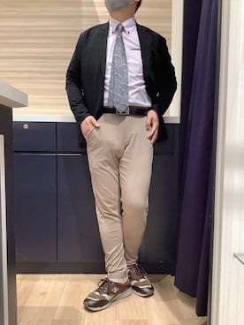 「アイテム（ビジネスシャツ）」を使った、BRICK HOUSE by Tokyo Shirts 久留米ゆめタウン店さん（メンズ・177cm）の秋コーディネート