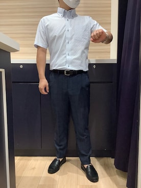 「アイテム（ビジネスシャツ）」を使った、BRICK HOUSE by Tokyo Shirts 久留米ゆめタウン店さん（メンズ・160cm）の夏コーディネート