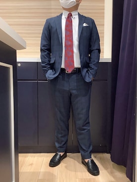 「アイテム（ビジネスシャツ）」を使った、BRICK HOUSE by Tokyo Shirts 久留米ゆめタウン店さん（メンズ・160cm）の秋コーディネート