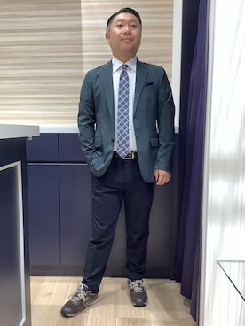 「アイテム（ビジネスシャツ、ホワイト系）」を使った、BRICK HOUSE by Tokyo Shirts 久留米ゆめタウン店さん（メンズ・160cm）の秋コーディネート