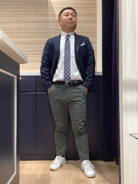 「アイテム（ビジネスシャツ）」を使った、BRICK HOUSE by Tokyo Shirts 久留米ゆめタウン店さん（メンズ・160cm）の秋コーディネート