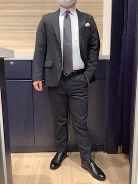 「アイテム（ビジネスシャツ）」を使った、BRICK HOUSE by Tokyo Shirts 久留米ゆめタウン店さん（メンズ・160cm）の秋コーディネート