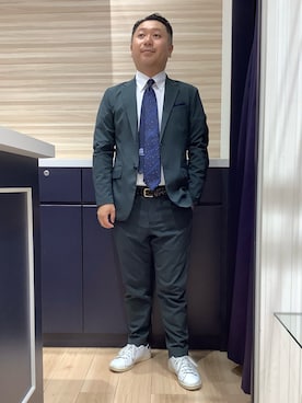 「アイテム（ビジネスシャツ、ホワイト系）」を使った、BRICK HOUSE by Tokyo Shirts 久留米ゆめタウン店さん（メンズ・160cm）の秋コーディネート
