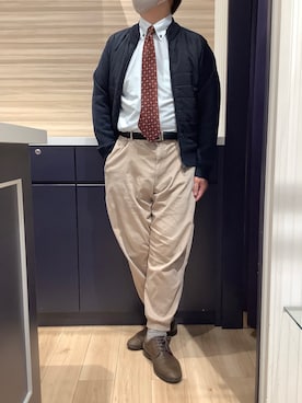 「アイテム（ビジネスシャツ）」を使った、BRICK HOUSE by Tokyo Shirts 久留米ゆめタウン店さん（メンズ・177cm）の秋コーディネート