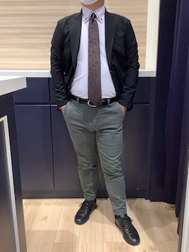 「アイテム（ビジネスシャツ）」を使った、BRICK HOUSE by Tokyo Shirts 久留米ゆめタウン店さん（メンズ・160cm）の秋コーディネート